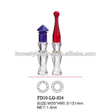 2015 mini transparente único cosméticos vazio 1.5ML longo lip gloss tubo recipiente com bonitinho